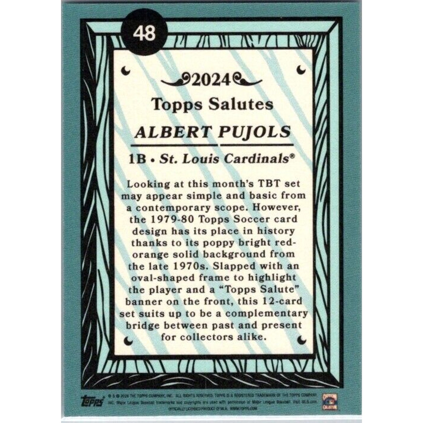 2024 Topps Throwback Thursday #48 Albert Pujols St. Louis Cardinals