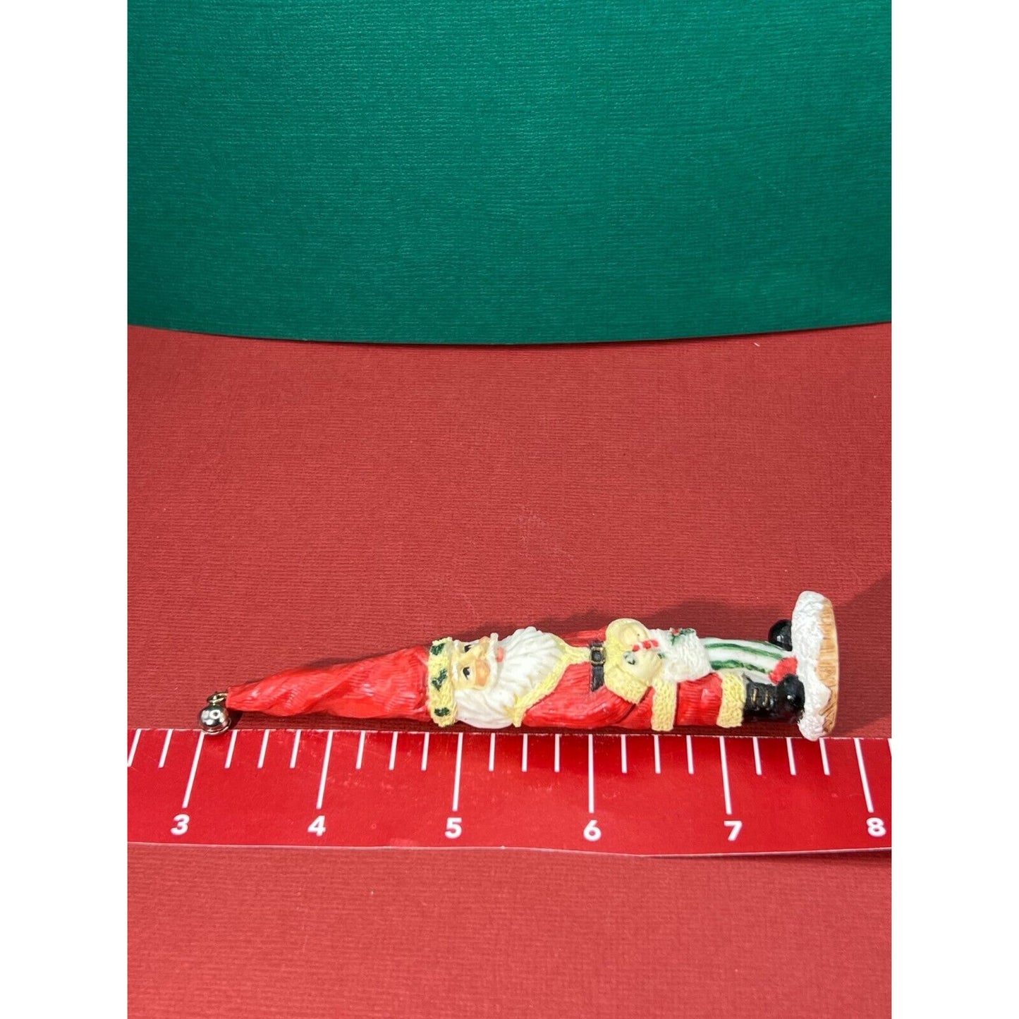 Vintage Long Hat Santa Claus Figurine Christmas Rustic 5 Inches Tall