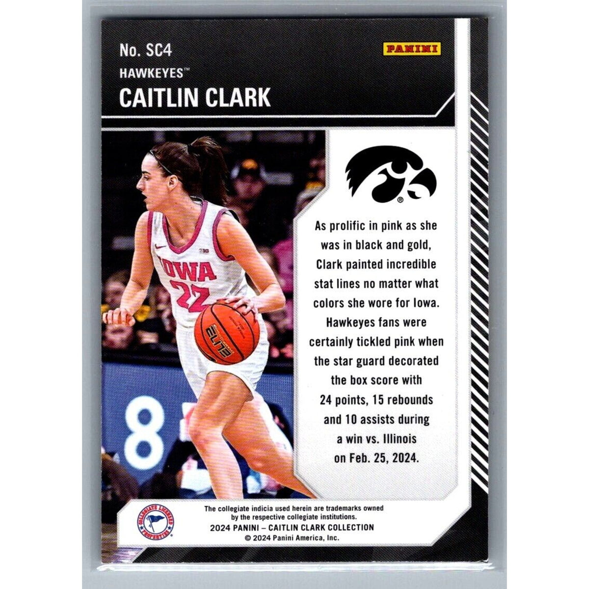 2023-24 Panini Caitlin Clark Collection Contenders School Colors #SC1-4 Iowa