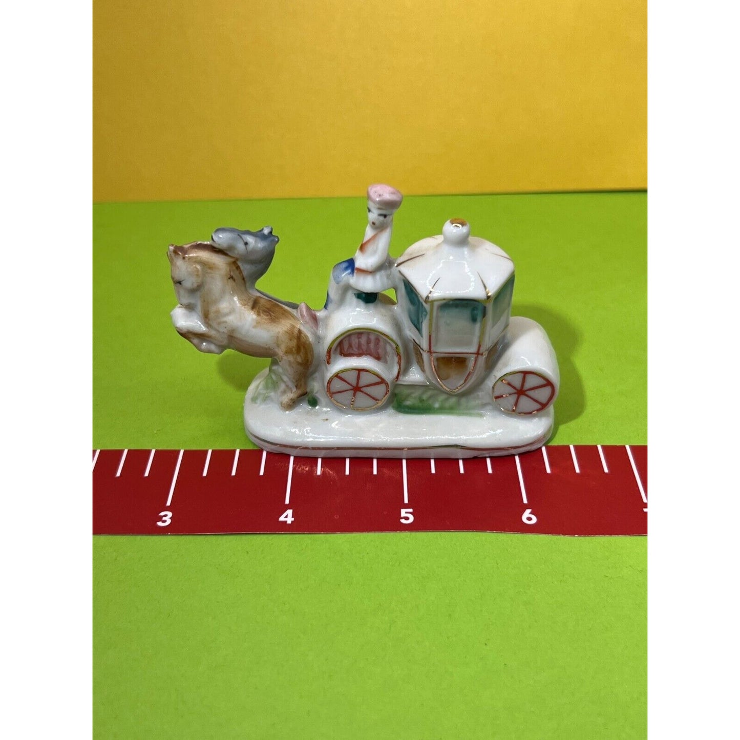 Miniature Horse Drawn Carriage Victorian Porcelain Vintage Occupied Japan