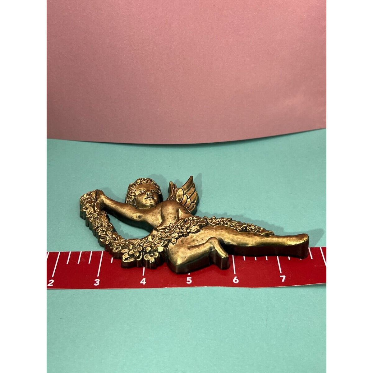 Syroco Gold-Accented Cherub Set with Lei Wall Hangings Lot of three (3)