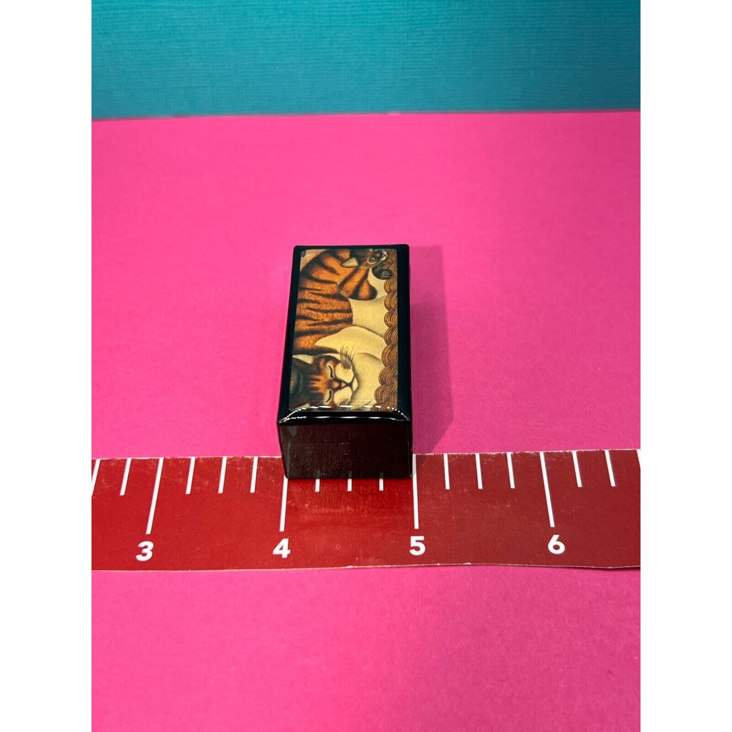 Plastic Trinket Box With Cat Vintage