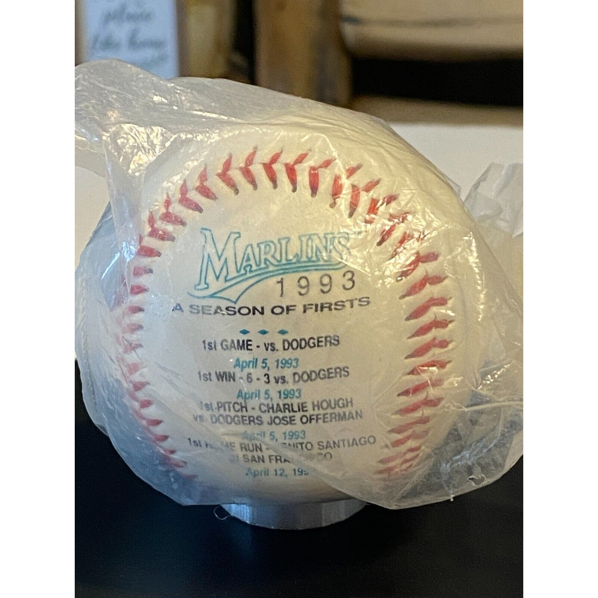 Florida Marlins 1993 Inaugural baseball ball A Season of Firsts Coca Cola Subway
