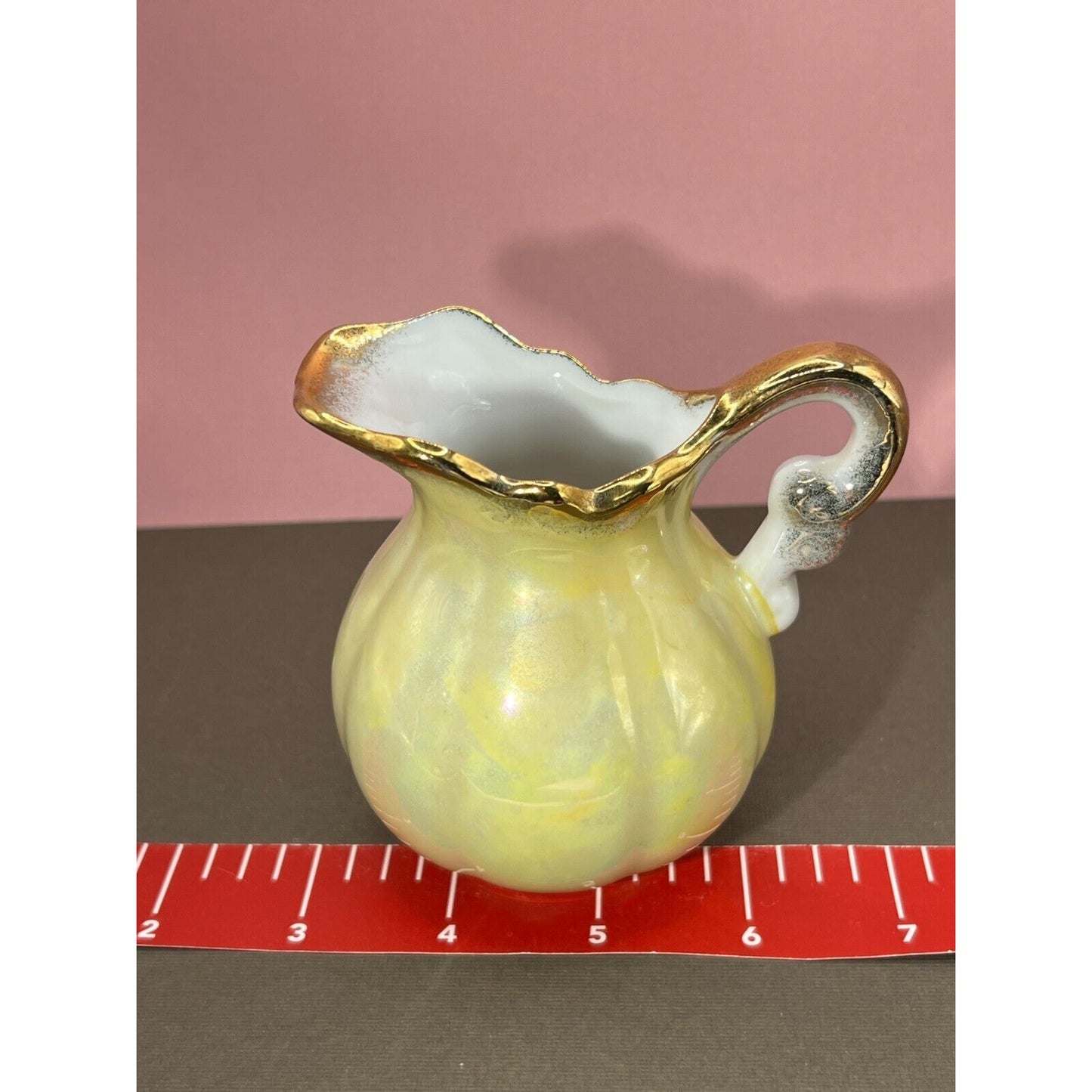 Royal Crown Regal Yellow Creamer with Gold Trim 3806 VTG Japan