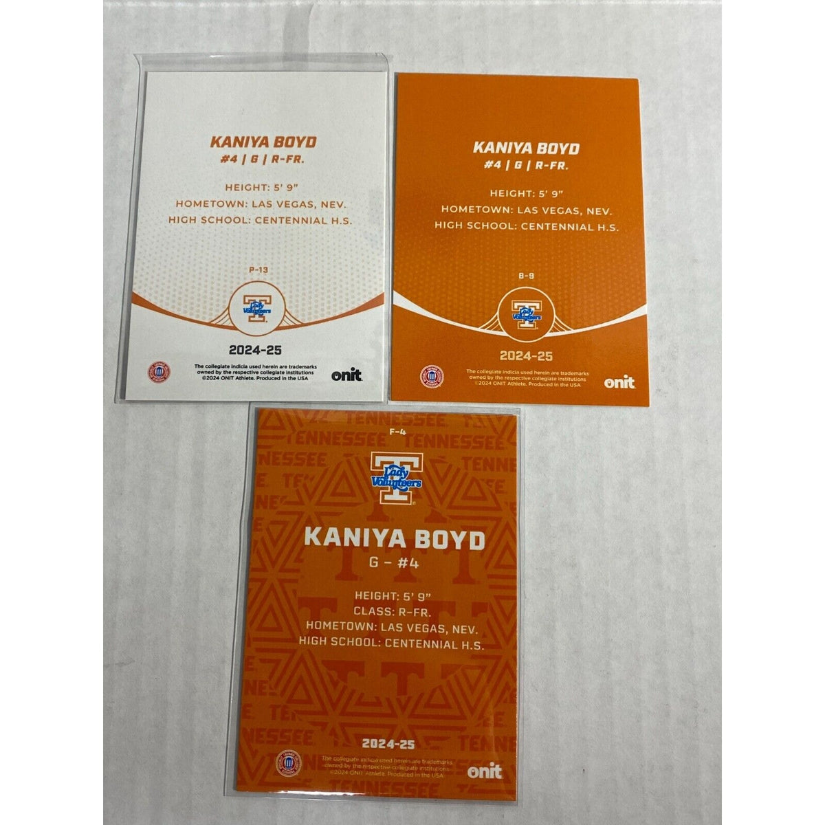 Kaniya Boyd 2025 Onit Basketball Tennessee Volunteers Lady Vols Fusion Parallel