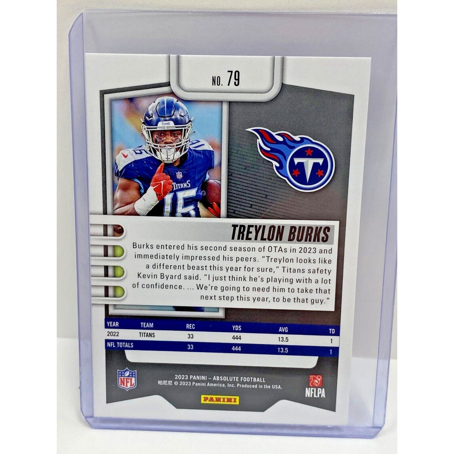 2023 Panini Absolute #79 Treylon Burks Green Foil Tennessee Titans