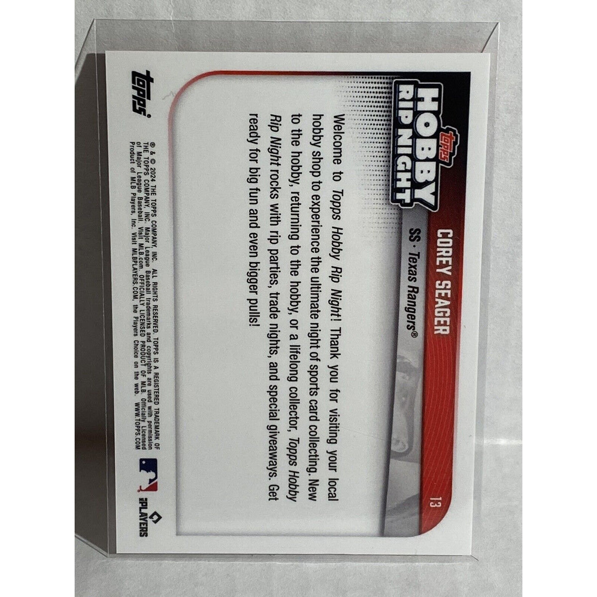 2024 Corey Seager Topps Rip Night SSP Red