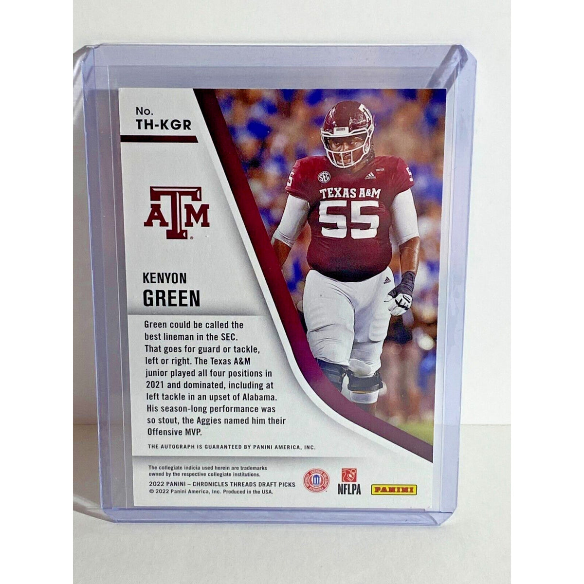 2022 Panini Chronicles Threads Draft Picks Kenyon Green #TH-KGR Autograph