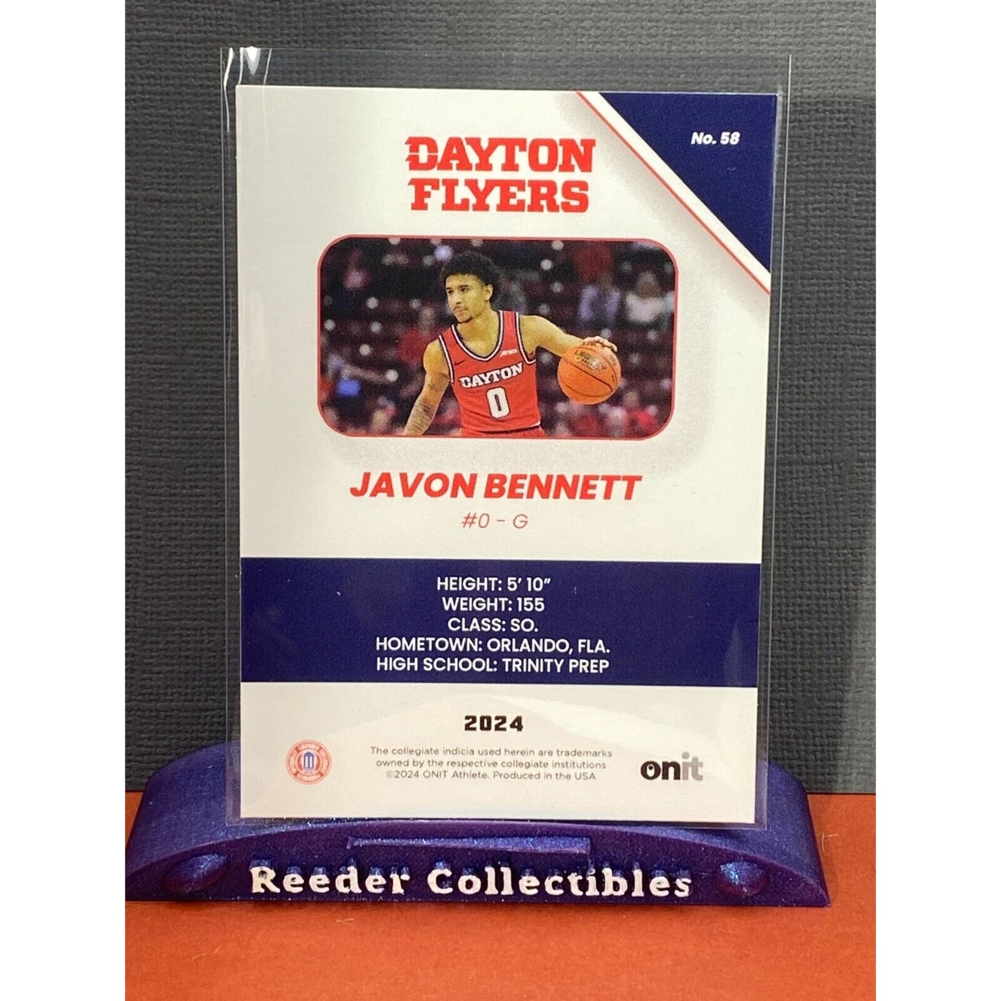 Javon Bennett 2023-2024 Onit Basketball Dayton Flyers Parallel Pink Holo