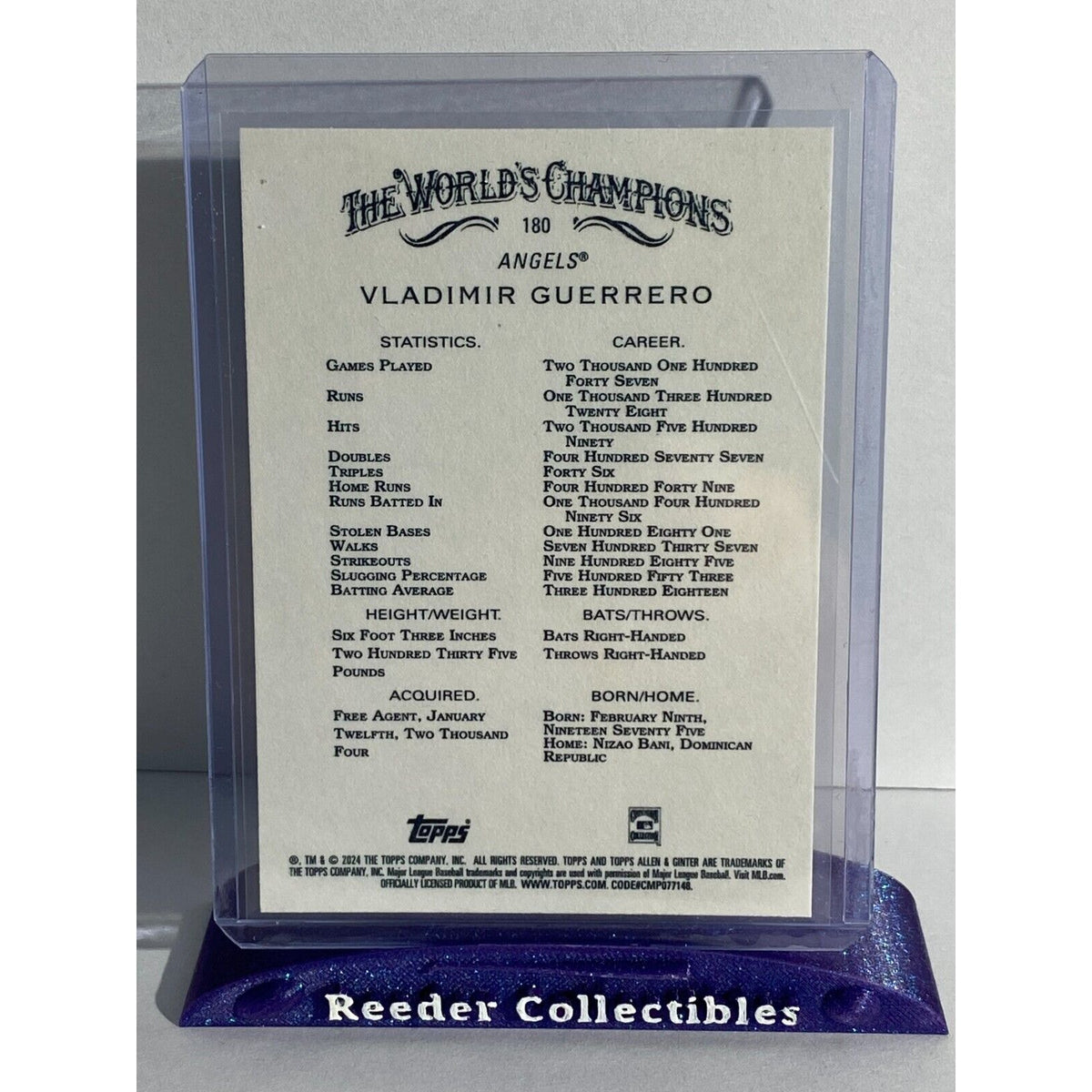 2024 Allen & Ginter #180 Vladimir Guerrero Silver Filigree