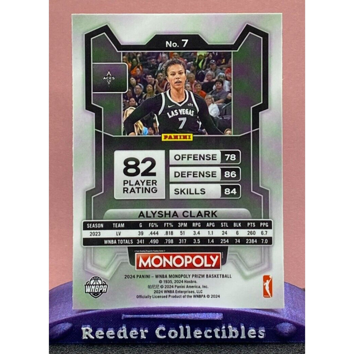 2024 WNBA Monopoly Prizm #7 Alysha Clark Las Vegas Aces