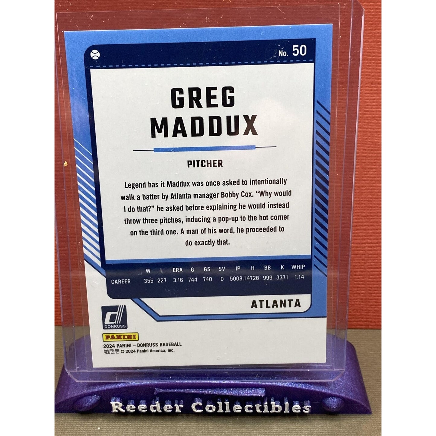 2024 Donruss #50 Greg Maddux Atlanta Braves