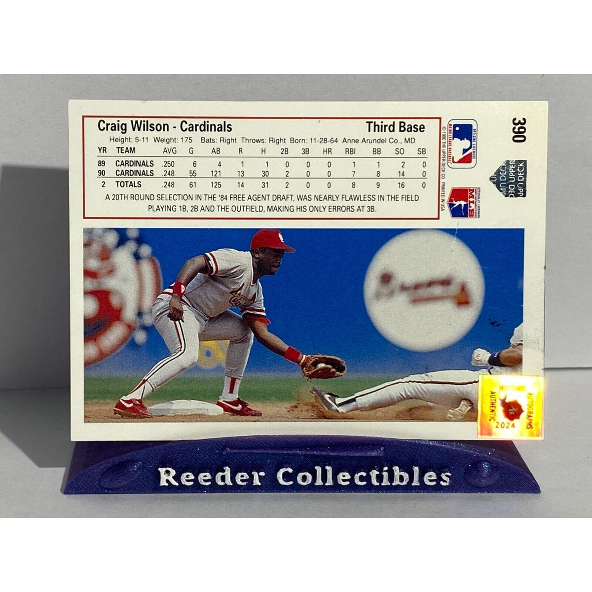 1991 Upper Deck #390 Craig Wilson RC - NM In Person Autograph