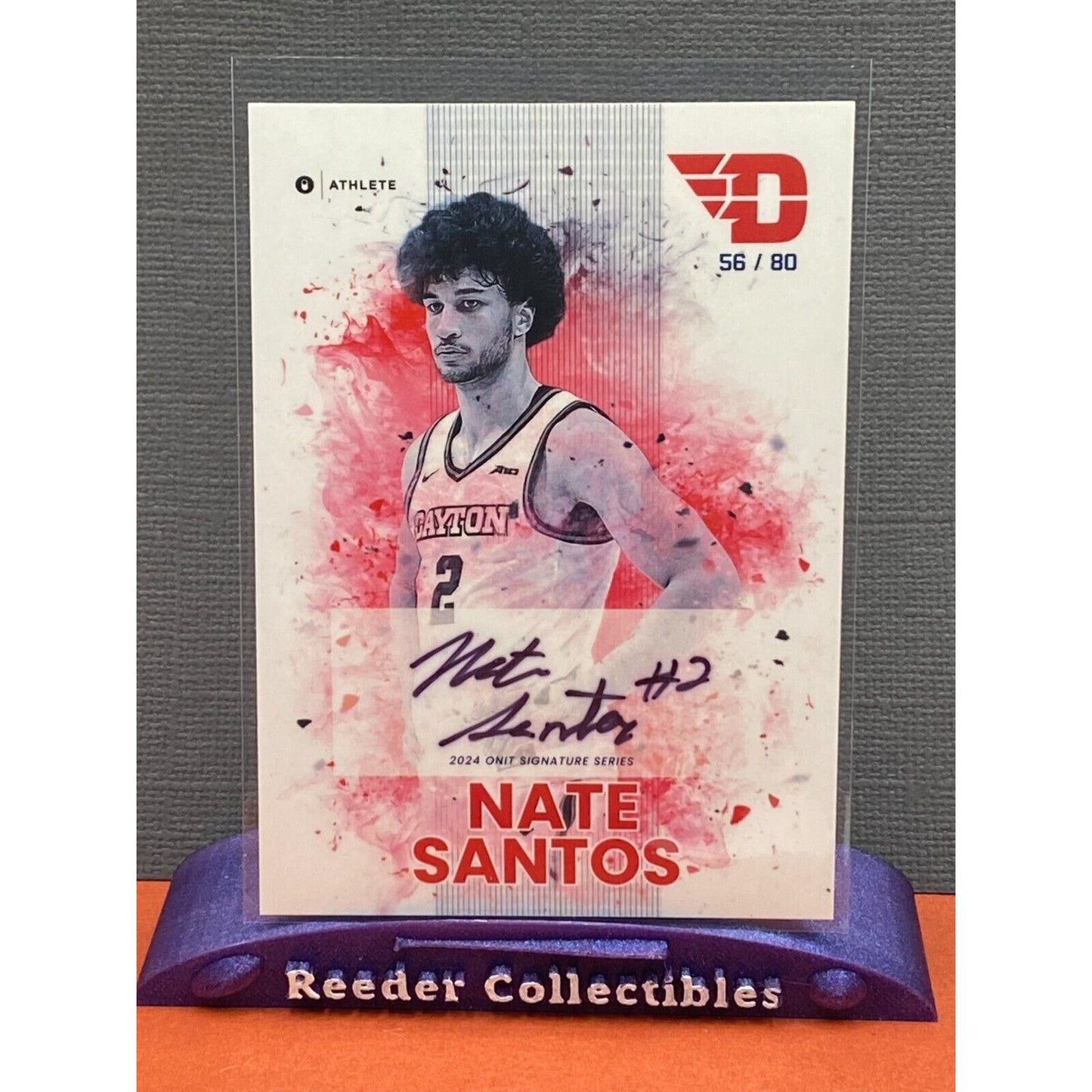 Nate Santos 2023-2024 Onit #86 White 56/80 Dayton Flyers Basketball Auto