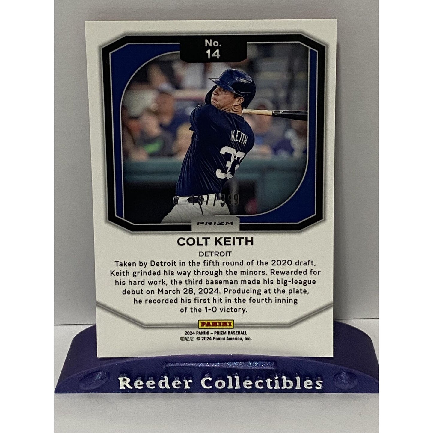 2024 Panini Prizm #14 Colt Keith Detroit Tigers 197/399 Top Tier Red Pulsar