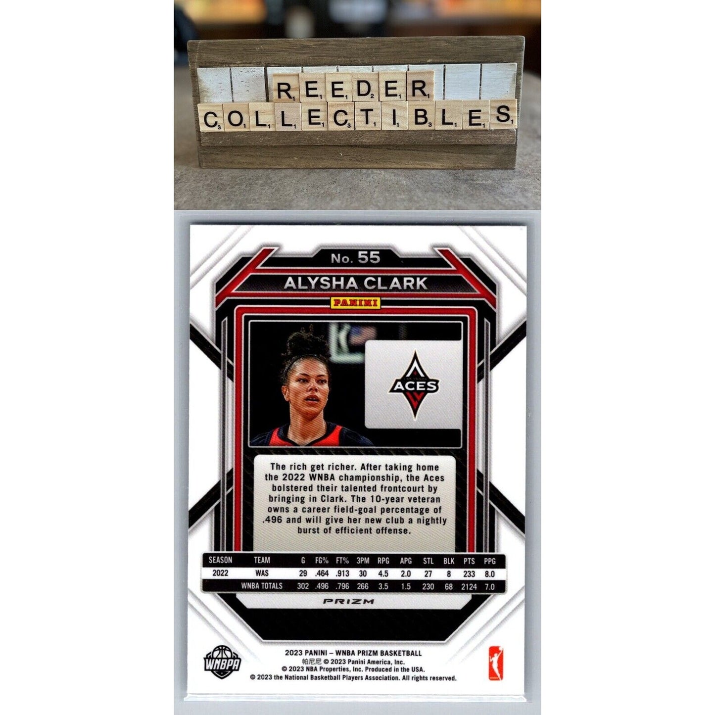 2023 Panini Prizm WNBA #55 Alysha Clark Silver