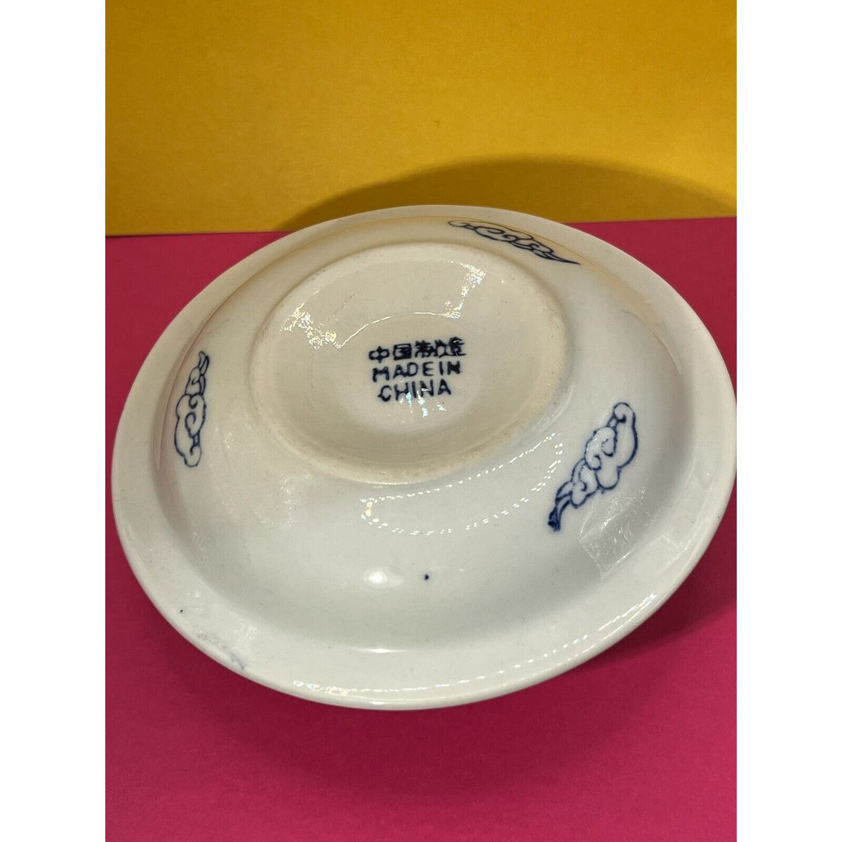 Asian Porcelain Blue & White Chamber CandleStick Holder 5 7/8"x2.5"