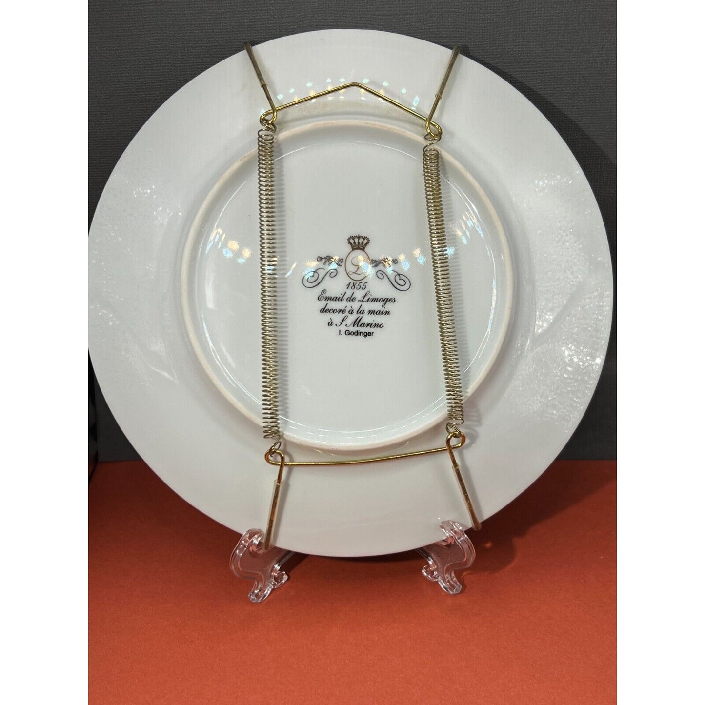1855 Email de Linoges - I Godinger - Marseille 1849 - Decorative Plate w/hanger