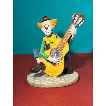 Stone Ave Collectors Clown Figurines, Guitar and Puppies Lot of Two