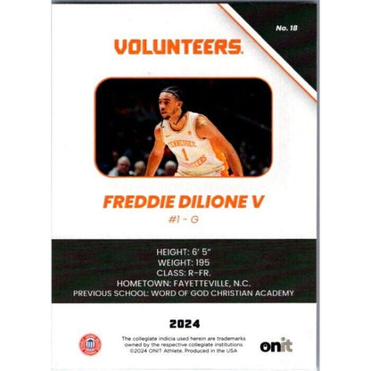 23-24 Onit #18 Freddie Dilione V Tennessee Volunteers Black Parallel Penn State