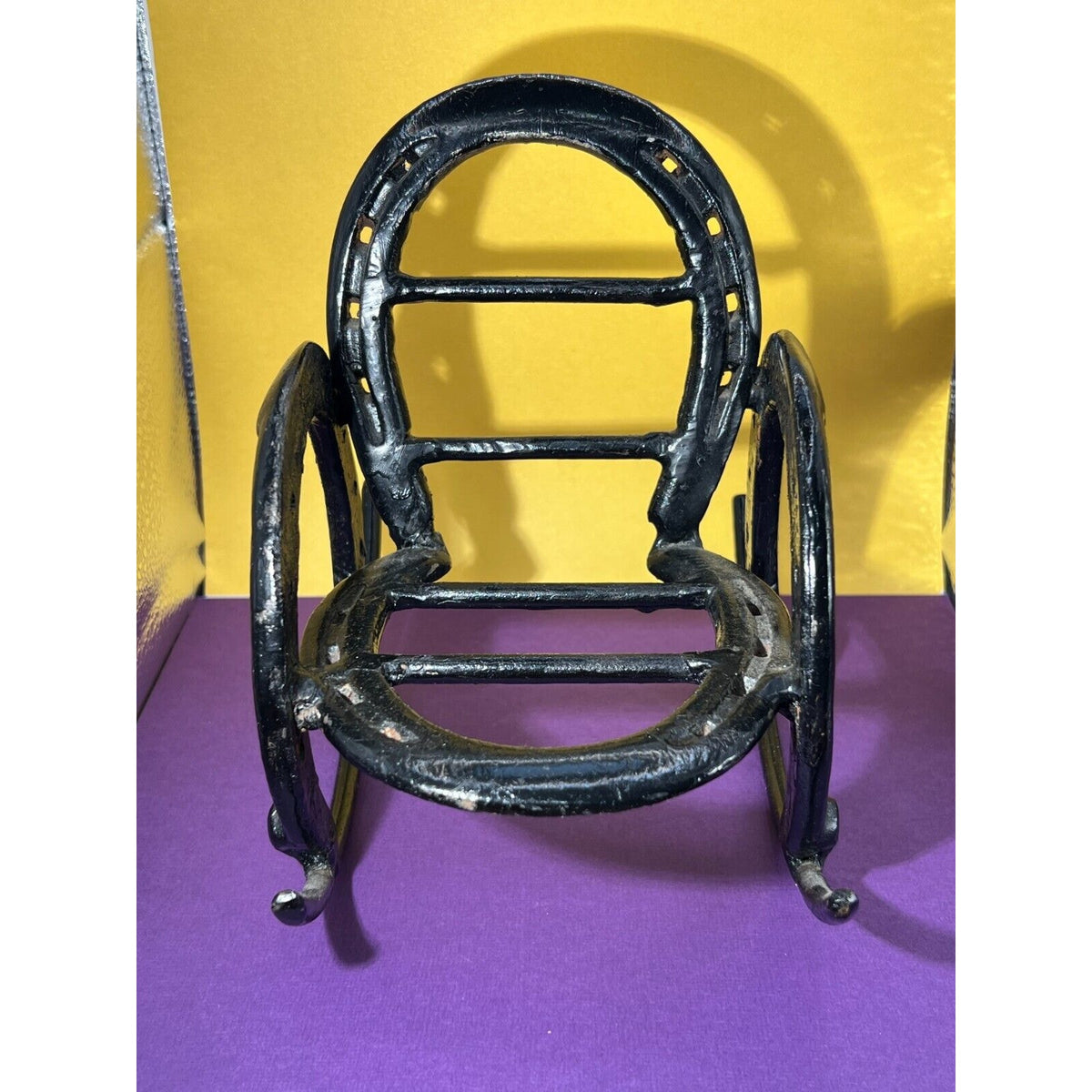 Horseshoe Rocking Chair Welded Painted Black