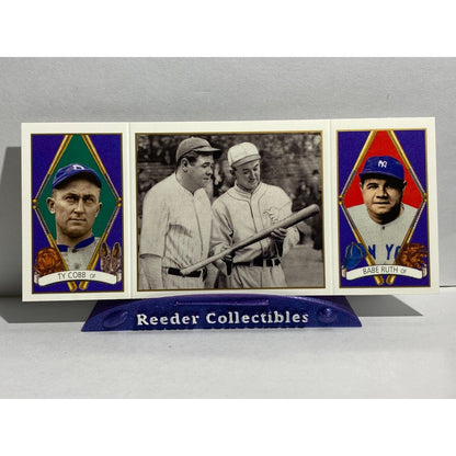 Ty Cobb Babe Ruth 1993 Upper Deck Tri Fold BAT NY Yankees Detroit Tigers