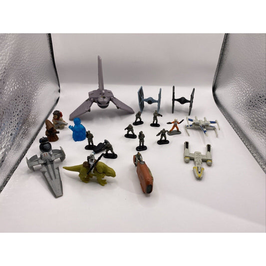 Star Wars Mini Figure Lot of 20 Figurines Tie Fighter X Wing Etc Hasbro