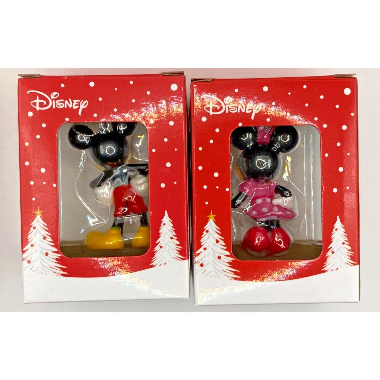 Disney Minnie & Mickey Mouse Christmas Tree Ornament Holiday Small 2.5"