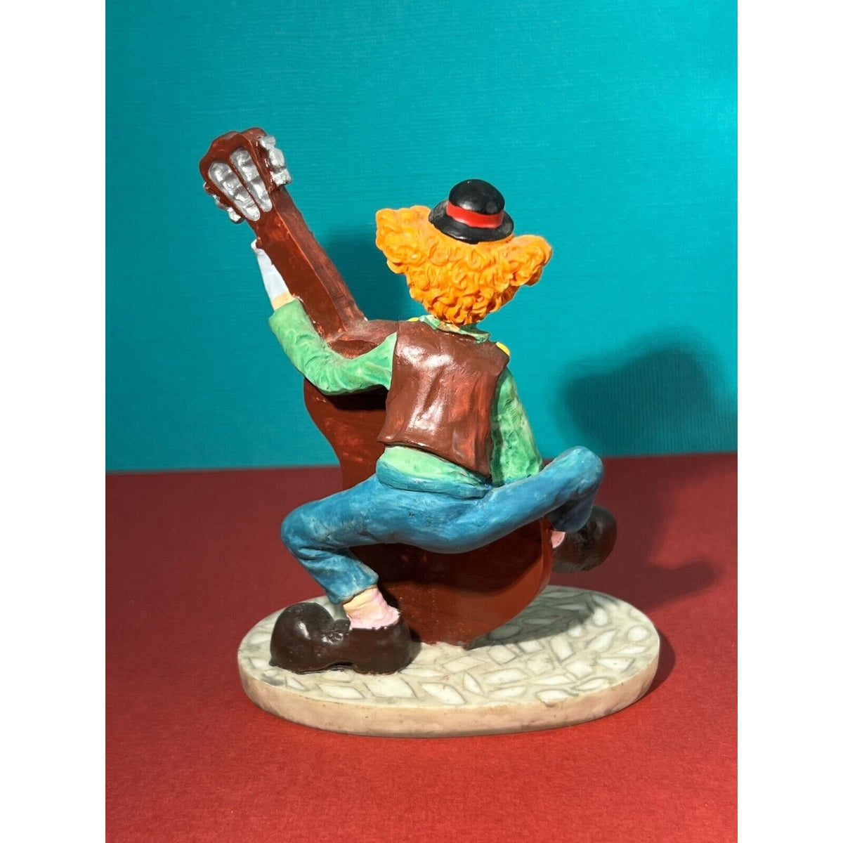 Stone Ave Collectors Clown Figurines, Guitar and Puppies Lot of Two