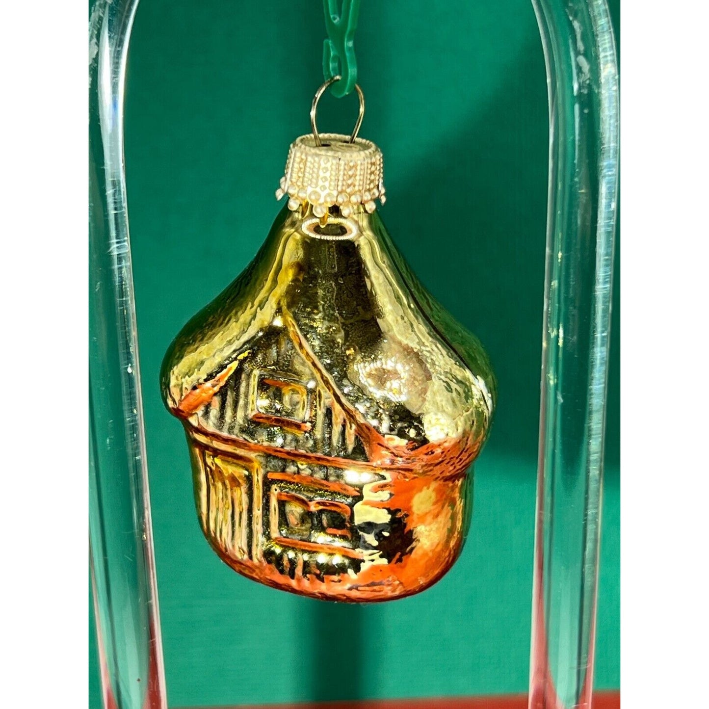 OLD BLOWN GLASS HOUSE CHRISTMAS ORNAMENT