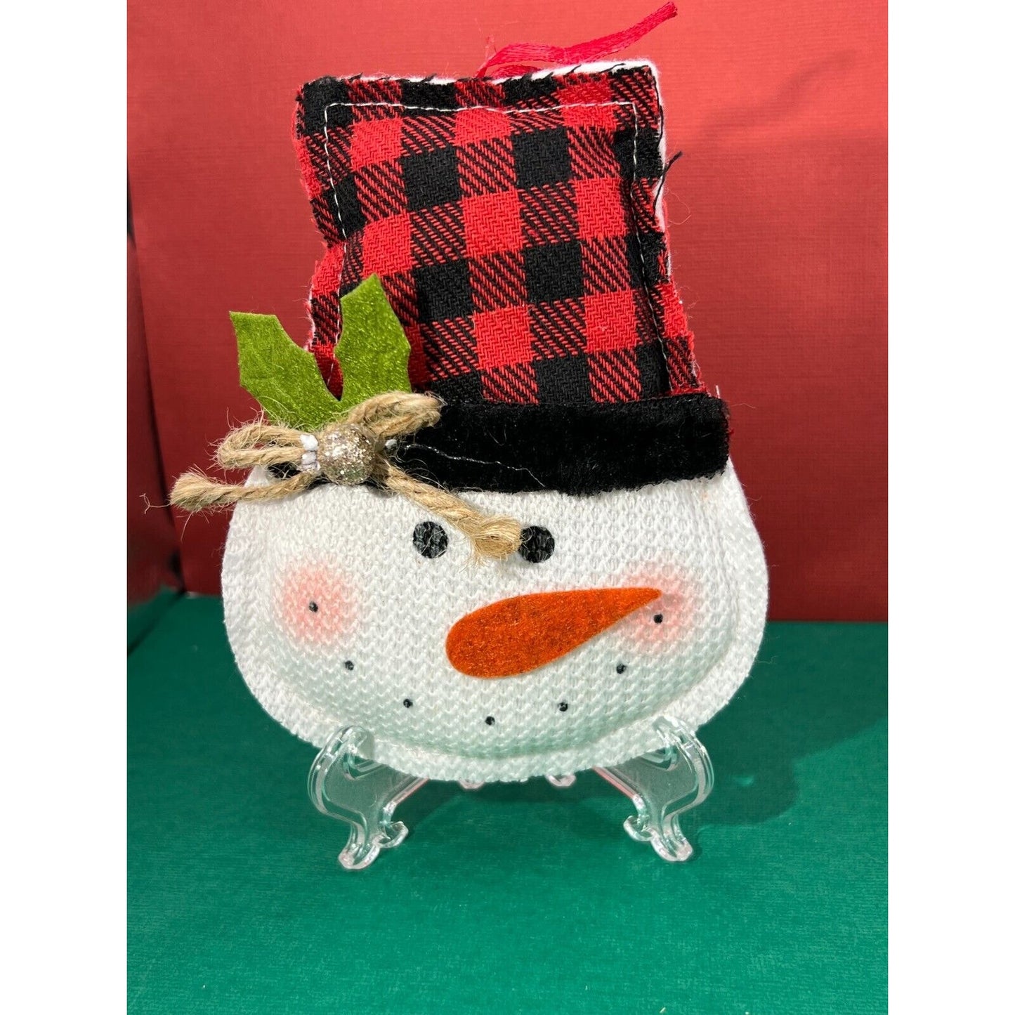 Snowman Christmas Ornament Cloth Sewn Poly-Fil