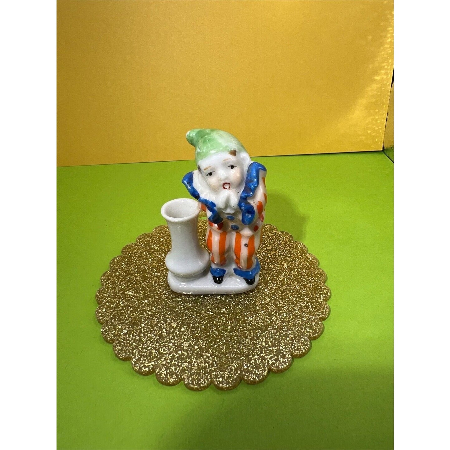 1940's Vintage Clown Miniature Toothpick Holder Bud Vase Occupied Japan