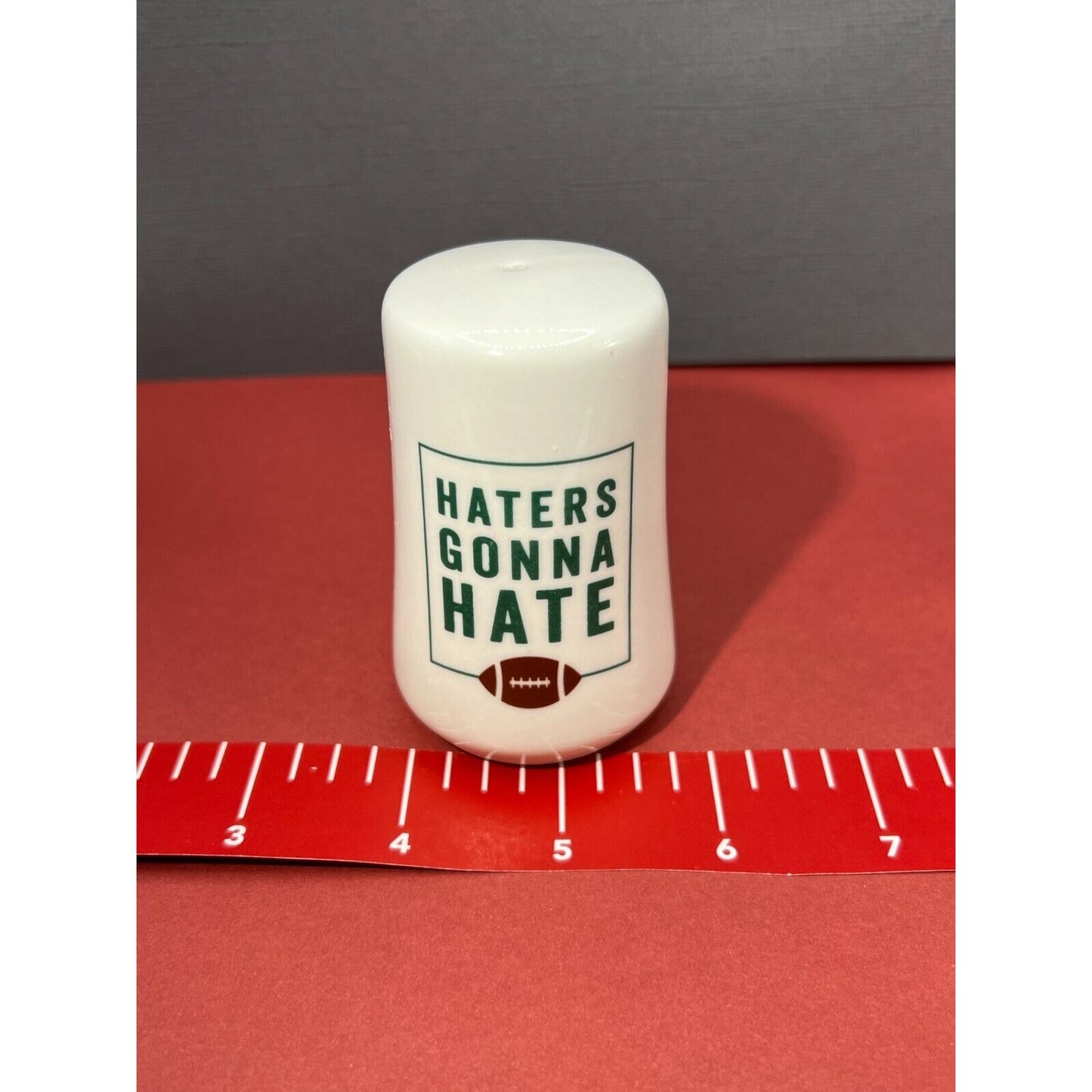 Salt and Pepper Shaker Haters Gonna Hate Football Theme 3" tall