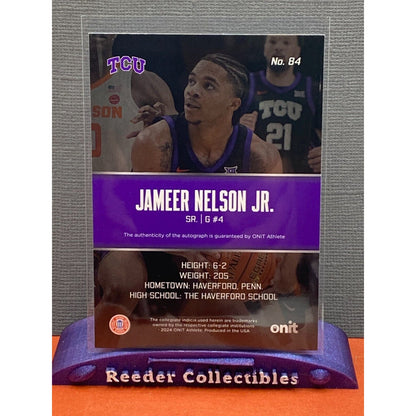 Jamer Nelson Jr. 2023-2024 Onit #84 White 52/80 TCU Texas Christian Auto