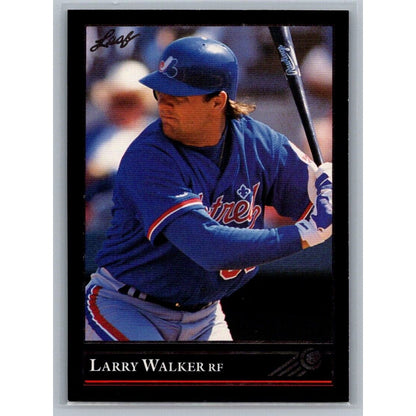 1992 Leaf #201 Larry Walker Black Gold Montreal Expos