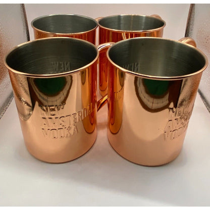 Moscow Mule Cups Copper Coated New Amsterdam Vodka set of 4