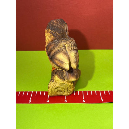 Owl Sitting on Log Resin Figurine Cute Lightweight 3.3oz