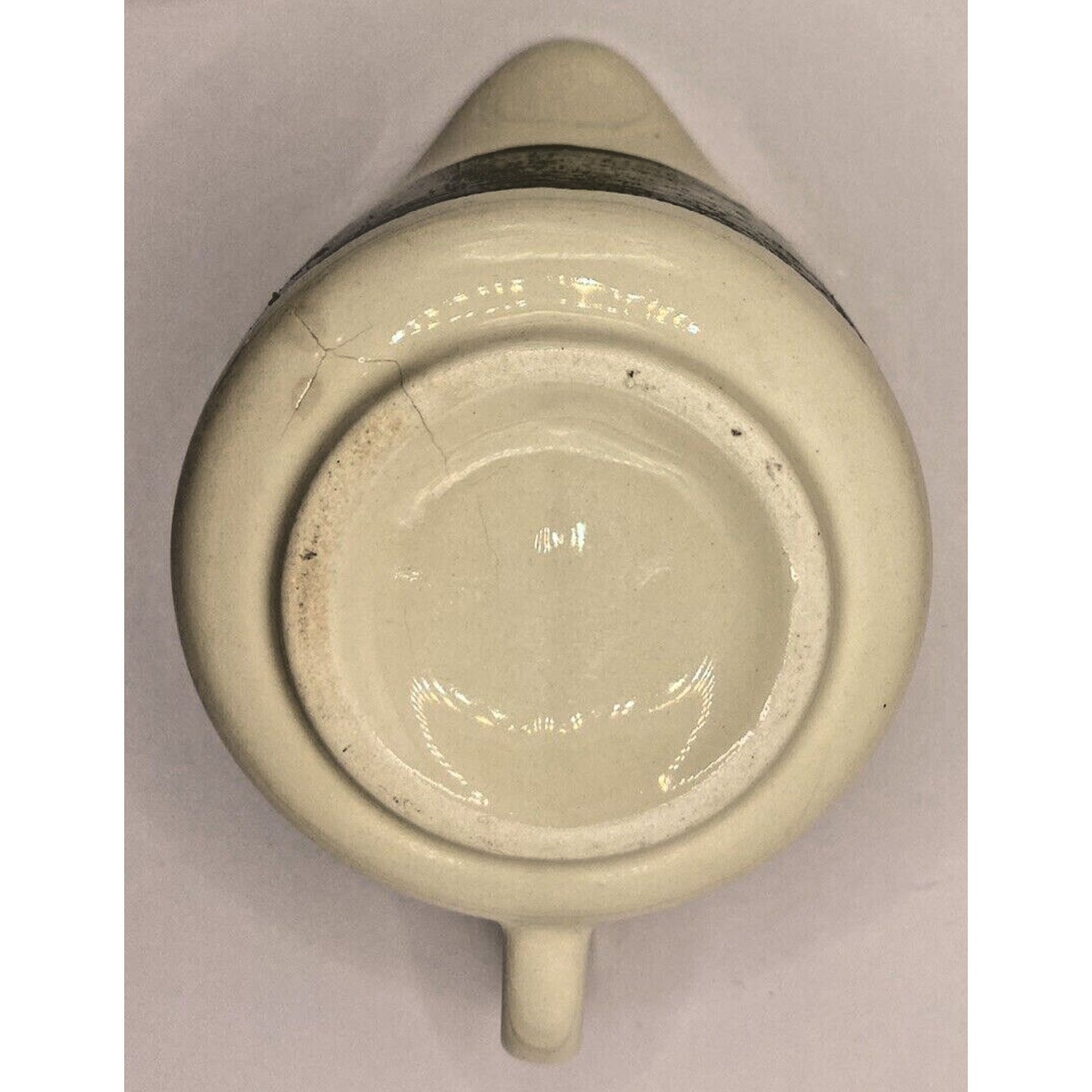 Vintage Royal Carriage Coffee Creamer Ceramic Green Creamer "Crack On Bottom"