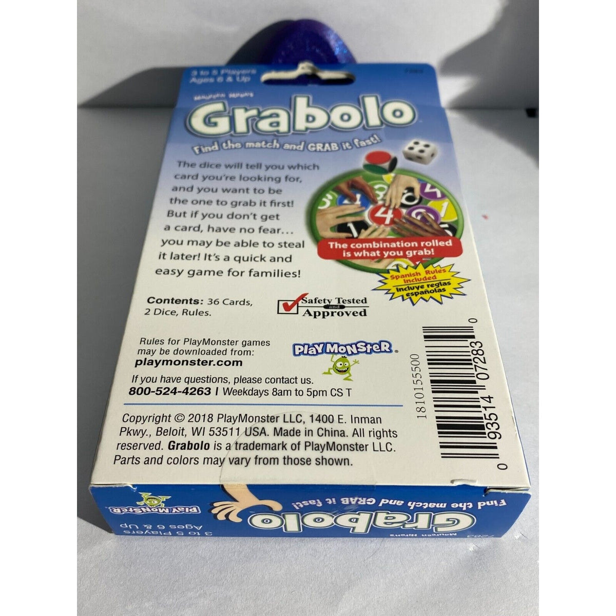 PlayMonster Grabolo Card Game - Fast-Grabbing Family Fun, 3-5 Players Ages 6+