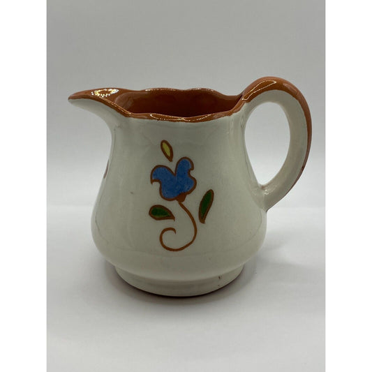 Reedware Ruth Price Amish Pottery With Blue Flower Ruth Price “It Gives Cream”