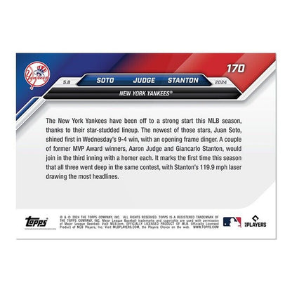 Juan Soto/Aaron Judge/Giancarlo Stanton 2024 TOPPS NOW 170 All Homer PR: 2203