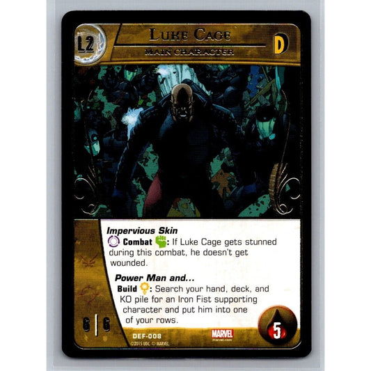 Luke Cage 2015 Upper Deck VS System Marvel PCG Gold Foil Rare #DEF-008