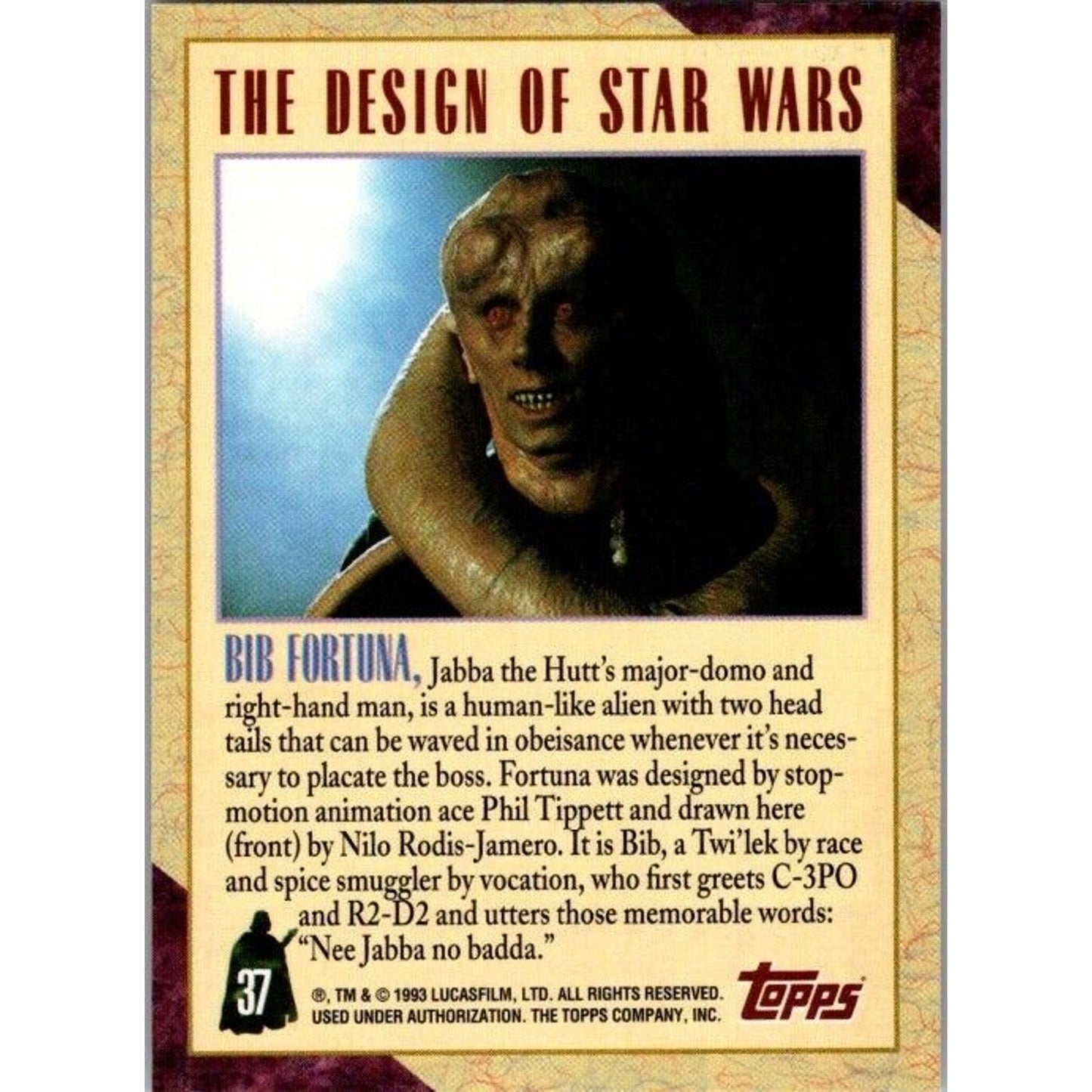 1993 Star Wars Galaxy #37 Bib Fortuna Design of Star Wars