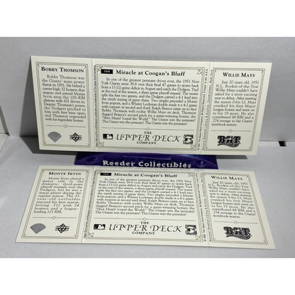 Bobby Thomson Willie Mays Monte Irvin 1993 Upper Deck BAT Tri Fold SF Giants