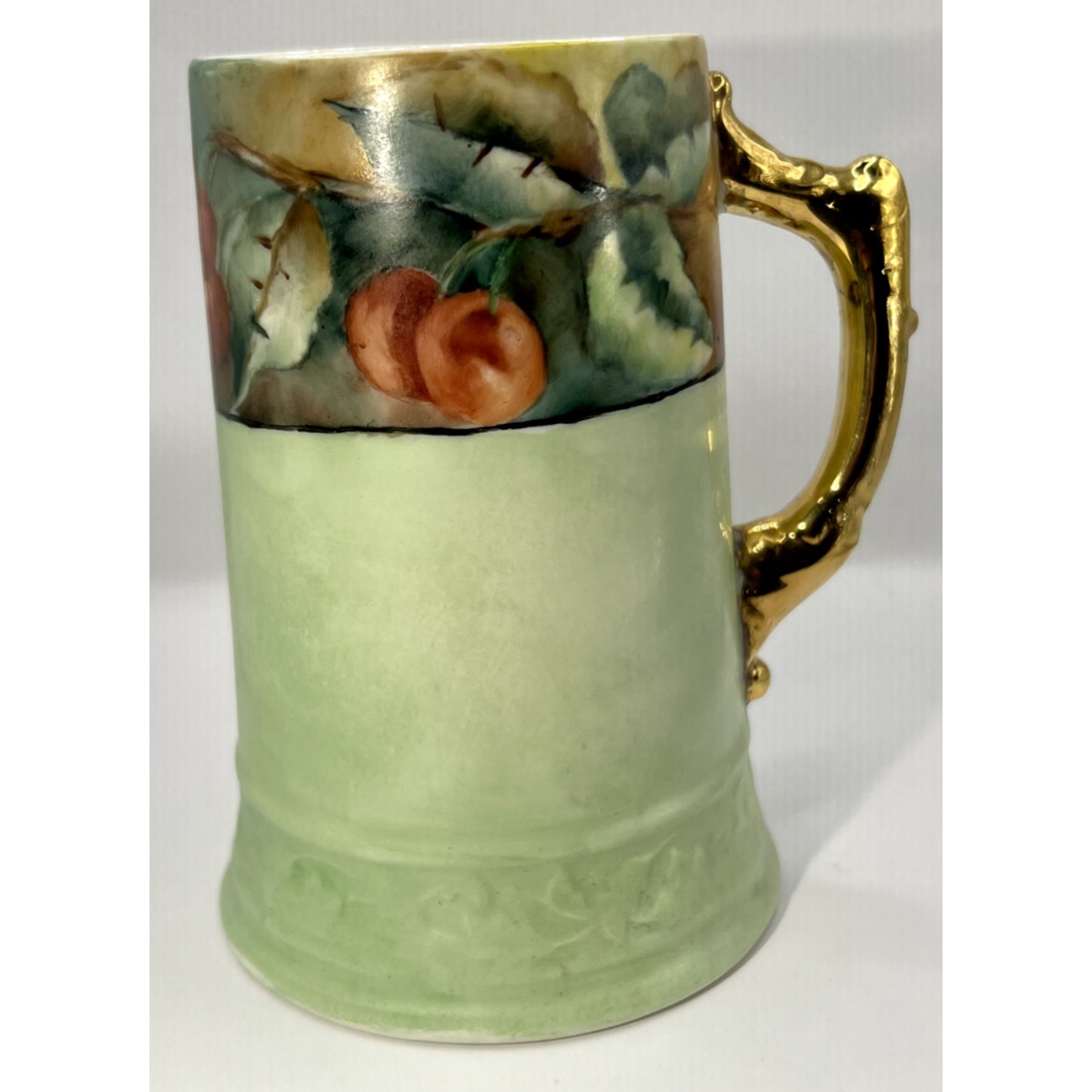 Antique Belleek Willets Porcelain Hand Painted Stein Tankard Mug