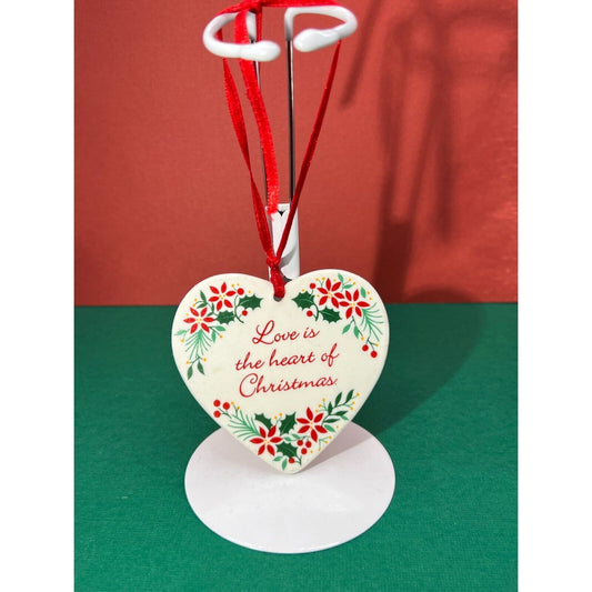 Love is the Heart of Christmas Ornament Porcelain 3" h