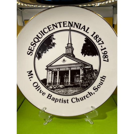 Vintage Decorative Plate 8.5" Mt. Olive Baptist Church 1987 Knoxville TN 150th