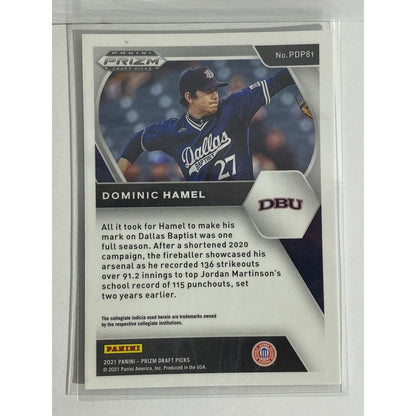 2021 Panini Prizm Draft Picks Dominic Hamel Dallas Baptist New York Mets