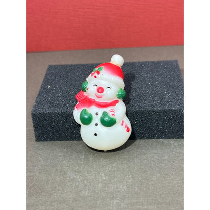 Vintage Santa and Snowman Brooches Christmas Plastic Lapel Pin