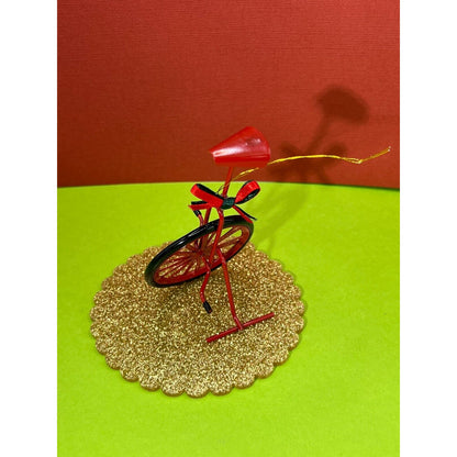 Unicycle Red with Kickstand Christmas Ornament